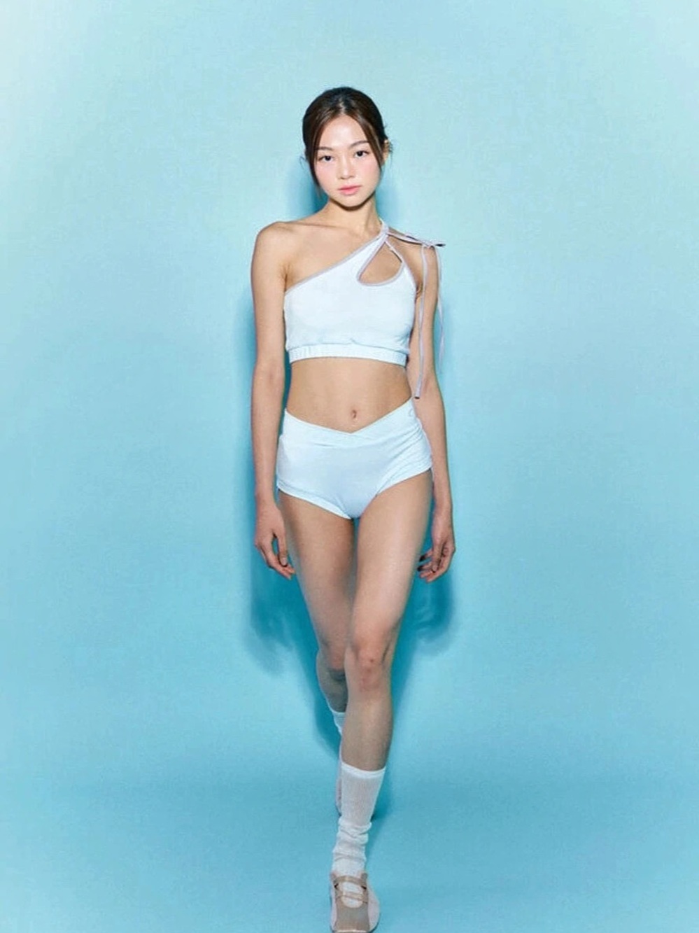 Korean Baby Blue Dancewear Bikini Set